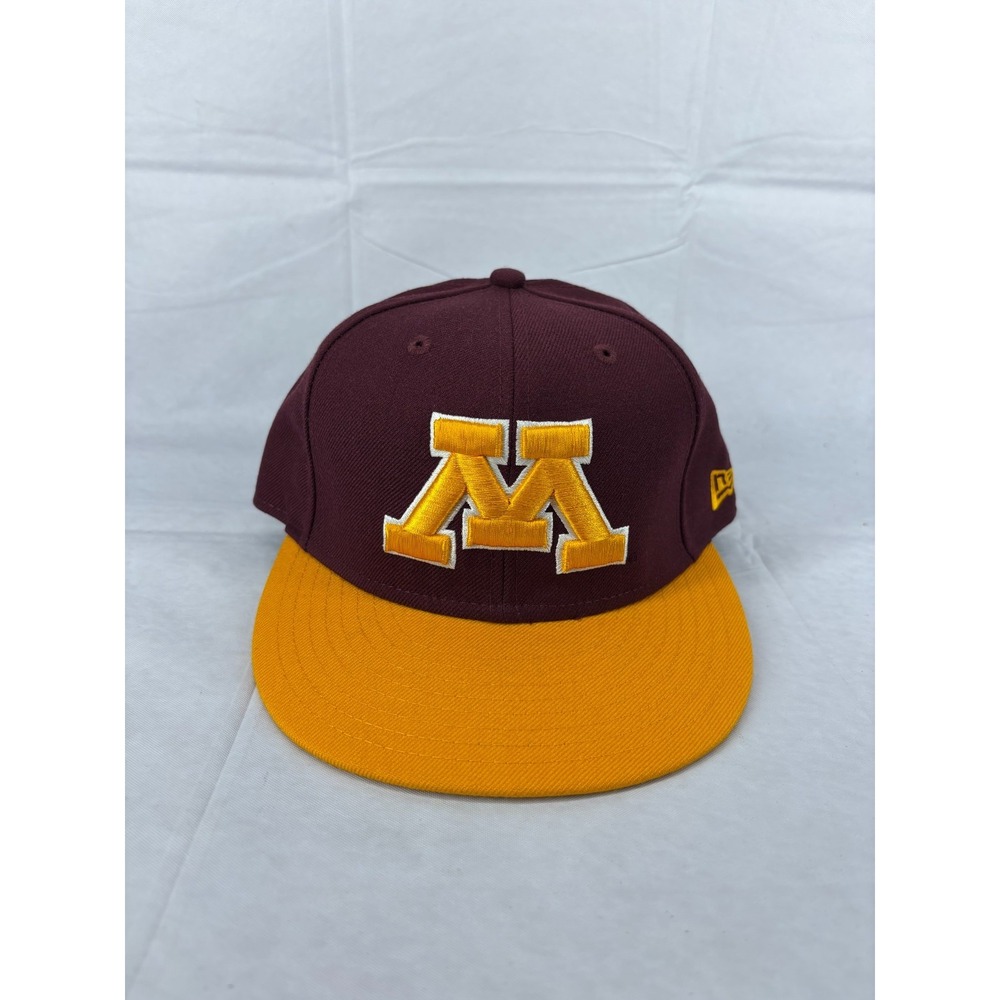 New Era Minnesota Golden Gophers 59FIFTY Fitted Hat Mens Maroon Gold 7 1/4 NWT